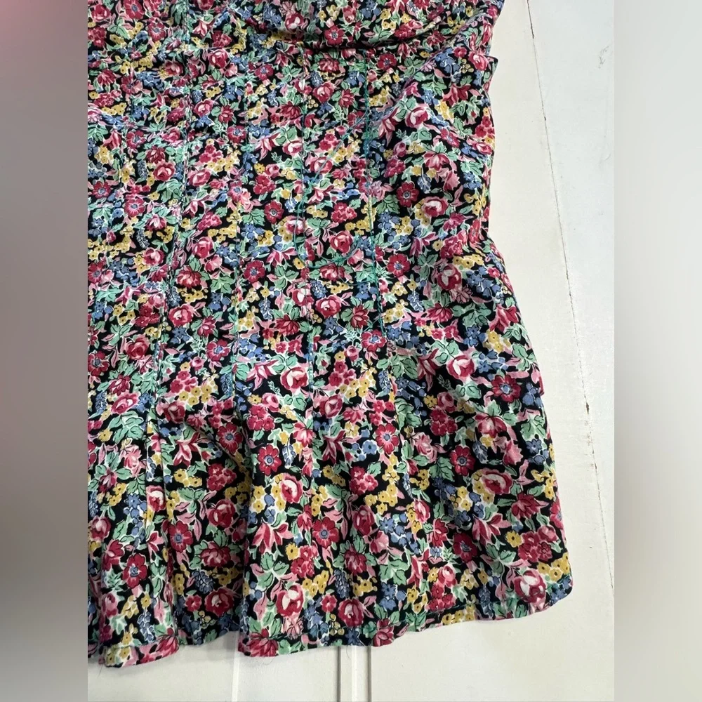American Rag CIE Women’s Sz Medium Cotton Floral Ruffle Strapless Blouse Top - Picture 2 of 6